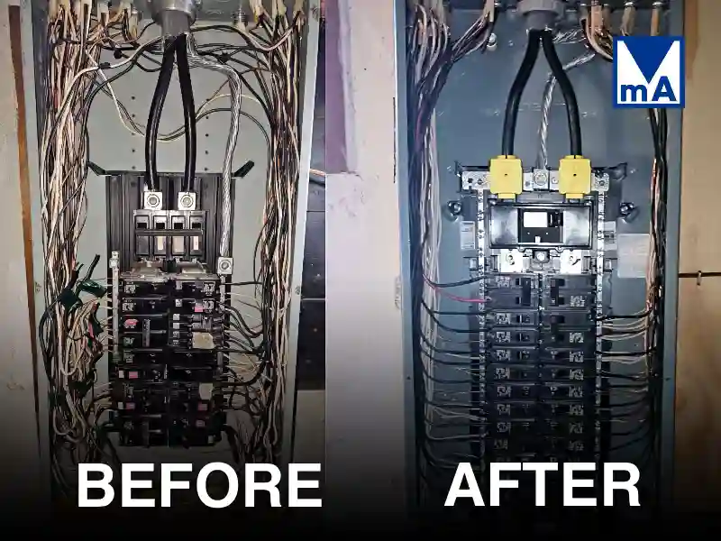 Electrical panel upgrade before after