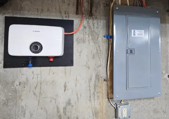 Instant on water heater installation